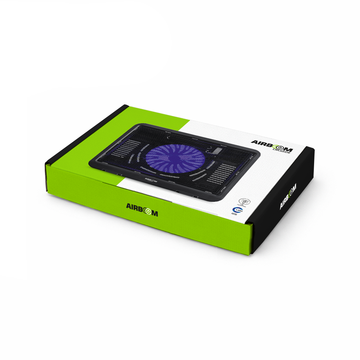 COOLER BASE AIRBOOM CRUISER AB021, 1 FAN LED BLUE 14cm, 1USB