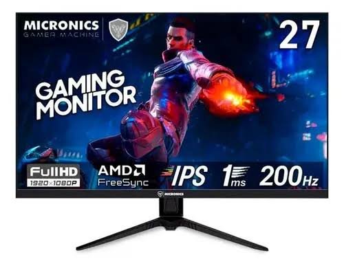 MONITOR MICRONICS PLAYER 27 PULGADAS, 200HZ, 1MS, FHD, FREE SYNC, PLANO CON PARLANTES