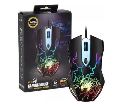 MOUSE GENIUS SCORPION BLACK, GAMING MOUSE, RGB, USB, SPEAR GAMING BLACK, 2000 DPI