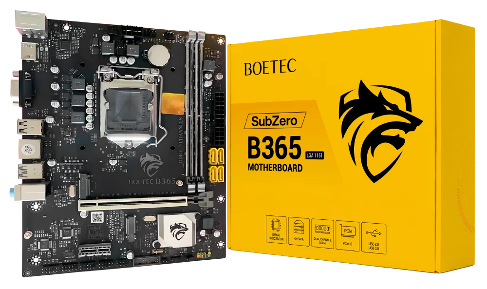 PLACA MADRE BOETEC B365 SUBZERO, LGA 1151, Intel Core de 6.ª hasta 9.ª generación, 2X DIMM, 1XHDMI/VGA